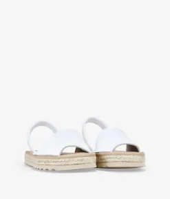 Bosanova Espadrilles | Sandales Plates | Abarcas planas blancas en piel con esparto