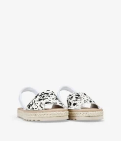 Bosanova Espadrilles | Sandales Plates | Abarcas planas en piel de vaca con esparto