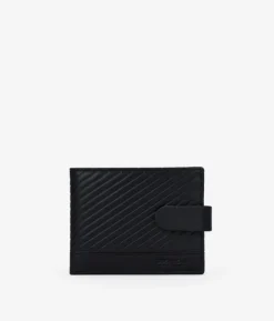 Homme Bosanova Portefeuilles | Américaine en cuir noir avec sac à main