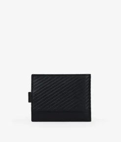 Homme Bosanova Portefeuilles | Américaine en cuir noir avec sac à main