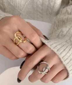 Bosanova Bagues | Bague en métal argenté avec noeud