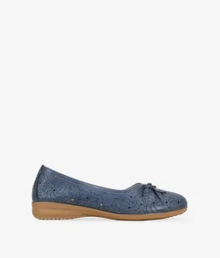 Bosanova Chaussures En Cuir | Ballerines Et Mary Janes | Ballerines bleues en cuir découpé au laser