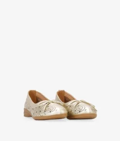Bosanova Chaussures En Cuir | Ballerines Et Mary Janes | Ballerines en cuir doré découpées au laser