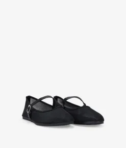 Bosanova Ballerines Et Mary Janes | Ballerines en maille noire avec bride réglable