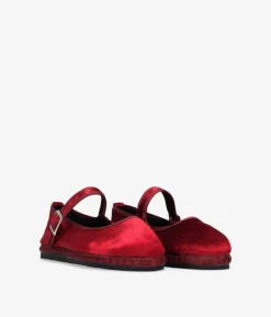 Bosanova Ballerines Et Mary Janes | Ballerines en velours bordeaux avec boucle
