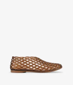 Bosanova Tongs | Ballerines Et Mary Janes | Ballerines marron avec maille en caoutchouc