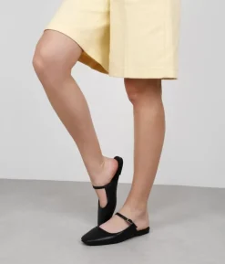 Bosanova Ballerines Et Mary Janes | Ballerines noires à bout ouvert avec bride et boucle