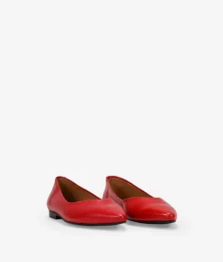 Bosanova Chaussures En Cuir | Ballerines Et Mary Janes | Ballerines plates en cuir rouge