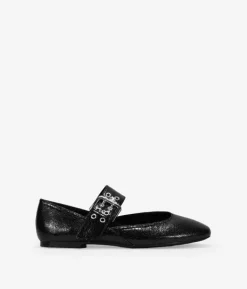 Bosanova Ballerines Et Mary Janes | Ballerines plates noires avec bride et boucle