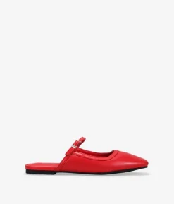 Bosanova Ballerines Et Mary Janes | Ballerines rouges à bout ouvert avec bride et boucle