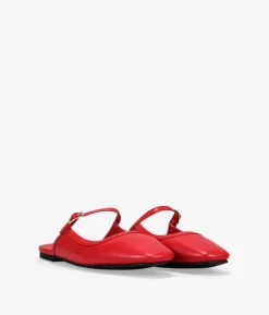 Bosanova Ballerines Et Mary Janes | Ballerines rouges à bout ouvert avec bride et boucle
