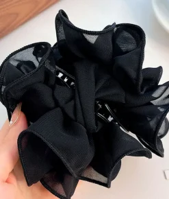 Femme Bosanova Accessoires Pour Cheveux | Barrette à cheveux fleur tressée noire