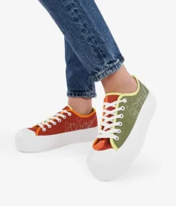 Bosanova Baskets À Plateforme | Baskets Toile | Baskets à lacets multicolores