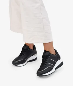 Bosanova Baskets À Plateforme | Baskets compensées à lacets noires