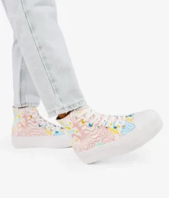 Bosanova Baskets Montantes | Baskets À Plateforme | Baskets zébrées multicolores