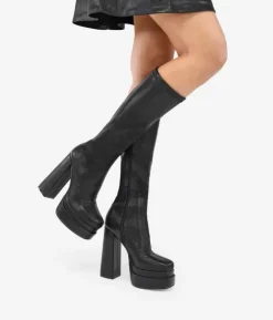 Bosanova Bottes De Plateforme | Bottes À Talons | Black XXL heel boots