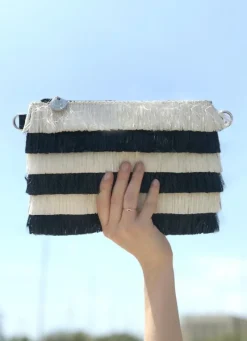 Bosanova Sacs Raphia Et Crochet | Petits Sacs | Bolso negro con flecos