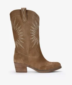Bosanova Bottes Cowboy | Chaussures En Cuir | Bottes de cowboy en cuir taupe