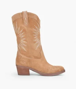 Bosanova Bottes Cowboy | Chaussures En Cuir | Bottes de cowboy fendues en cuir sable