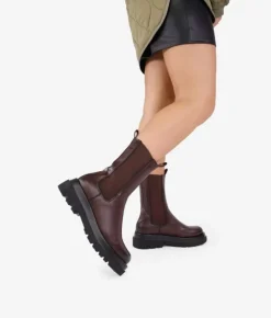 Bosanova Bottes Semelles Track | Bottines Chelsea | Bottes marron avec élastiques