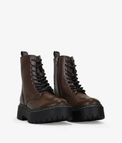 Bosanova Bottes Militaires | Bottes De Plateforme | Bottes militaires marron avec plateforme
