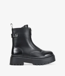 Bosanova Bottes Militaires | Bottes De Plateforme | Bottes militaires noires avec fermeture éclair