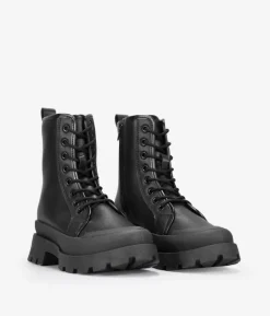 Bosanova Bottes Militaires | Bottes militaires noires avec lacets et fermeture éclair