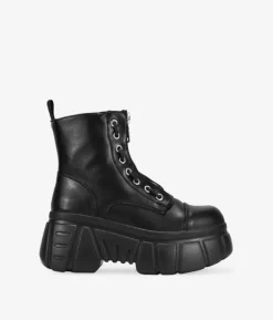 Bosanova Bottes Semelles Track | Bottes Militaires | Bottes militaires noires avec fermeture éclair