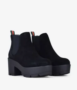 Bosanova Bottines Chelsea | Bottes De Plateforme | Bottines à plateforme en cuir noir