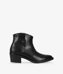 Bosanova Bottes À Talons | Bottes Cowboy | Bottines à talon en cuir noir