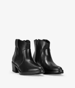 Bosanova Bottes À Talons | Bottes Cowboy | Bottines à talon en cuir noir