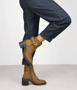 Bosanova Bottes À Talons | Bottines à talons en cuir suédé