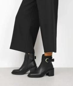 Bosanova Bottes À Talons | Bottines à talons noires avec métal décoratif