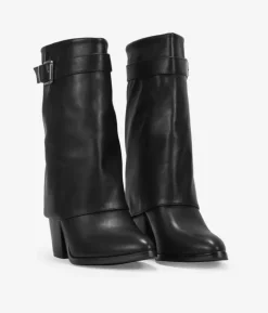 Bosanova Bottes À Talons | Bottes Cowboy | Bottines à talons noires avec guêtre