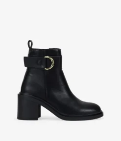 Bosanova Bottes À Talons | Bottines à talons noires avec métal décoratif