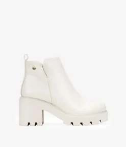 Bosanova Bottes À Talons | Bottines beiges à talon large
