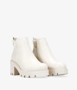 Bosanova Bottes À Talons | Bottines beiges à talon large