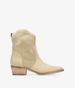 Bosanova Bottes À Talons | Bottes Cowboy | Bottines cowboy beiges ajourées