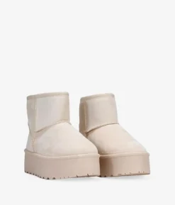 Bosanova Bottes D'hiver | Bottes De Plateforme | Bottines de neige beiges à plateforme