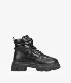 Bosanova Bottes Semelles Track | Bottes D'hiver | Bottines de sport noires à lacets