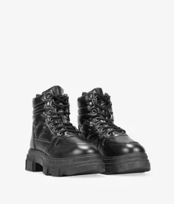 Bosanova Bottes Semelles Track | Bottes D'hiver | Bottines de sport noires à lacets