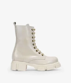 Bosanova Bottes Semelles Track | Bottes Militaires | Bottines en cuir beige