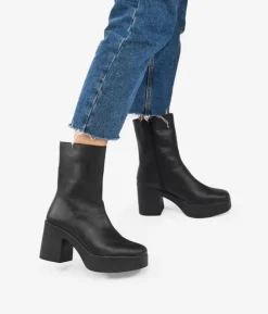 Bosanova Bottes À Talons | Bottes De Plateforme | Bottines en cuir noir