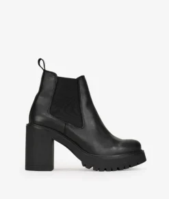Bosanova Bottes À Talons | Bottines Chelsea | Bottines en cuir noir