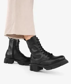 Bosanova Bottes Semelles Track | Bottes Militaires | Bottines en cuir noir