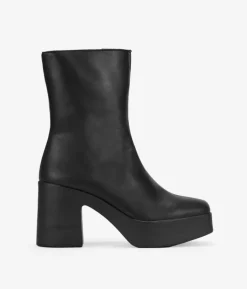 Bosanova Bottes À Talons | Bottes De Plateforme | Bottines en cuir noir