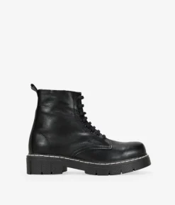 Bosanova Chaussures En Cuir | Bottes Militaires | Bottines en cuir noir