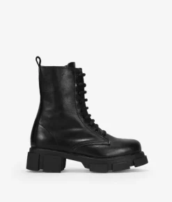 Bosanova Bottes Semelles Track | Bottes Militaires | Bottines en cuir noir
