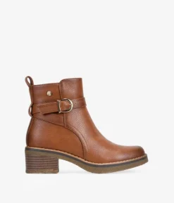 Bosanova Bottes À Talons | Bottines marron avec boucle et fermeture éclair