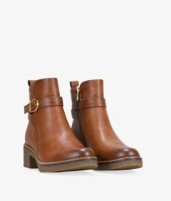 Bosanova Bottes À Talons | Bottines marron avec boucle et fermeture éclair